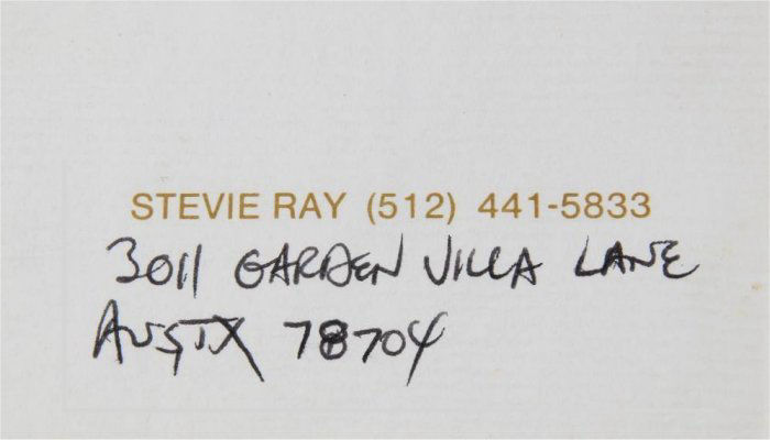 Stevie Ray Vaughan Business Card