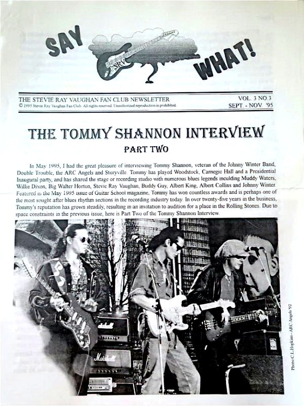Stevie Ray Vaughan Fan Club Newsletter